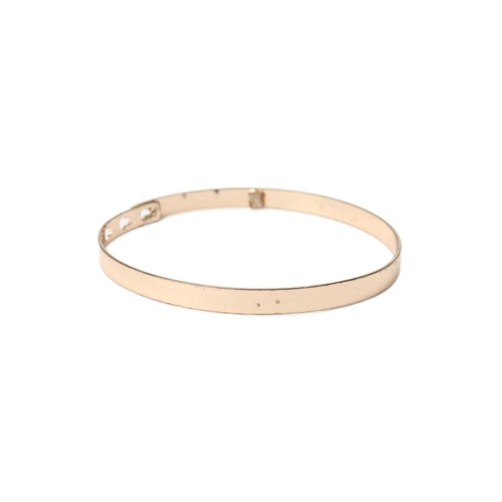 Dannijo Womens Gold Tone Jasmine Heart Bangle Bracelet